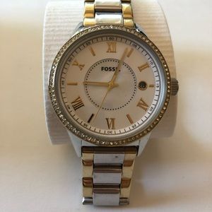 Gold and Silver Fossil Women’s Wristwatch